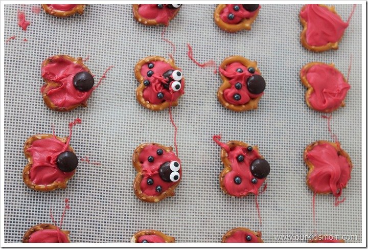 Ladybug Pretzels Process