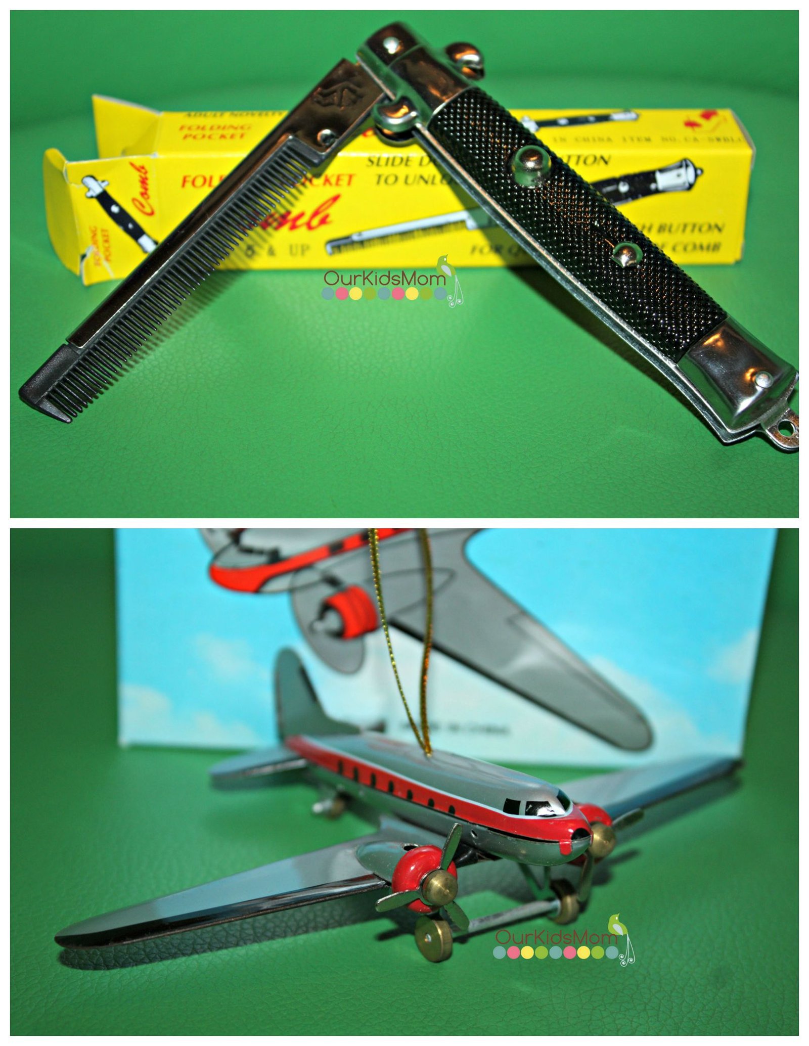 Switch Blade Comb, Airplane Ornament