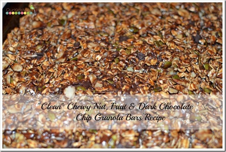 Nut Fruit & Dark Chocolate Chip Granola Bar Recipe