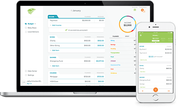 Everydollar on MacBook and iPhone