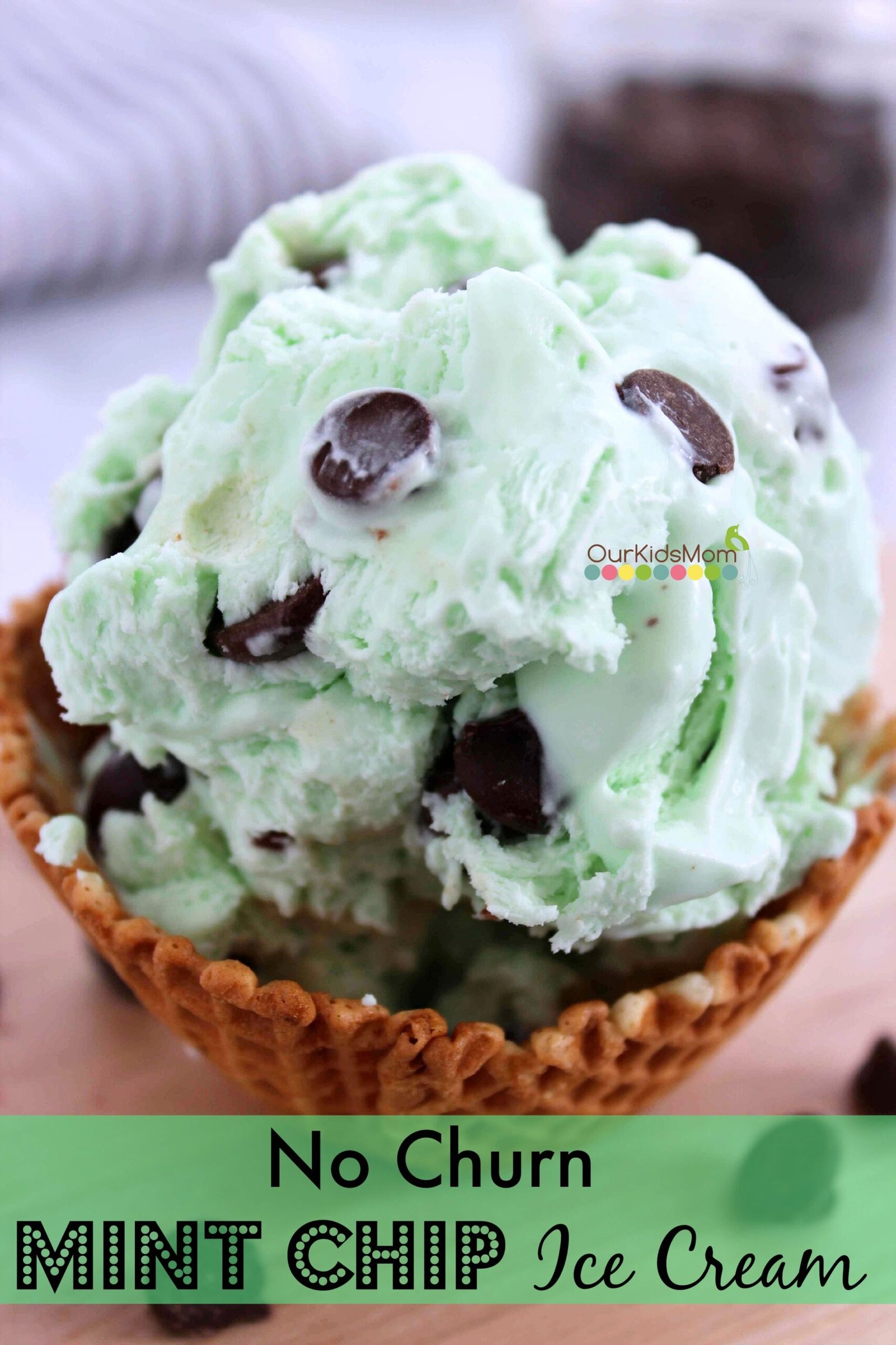No Churn Mint Chip Ice Cream