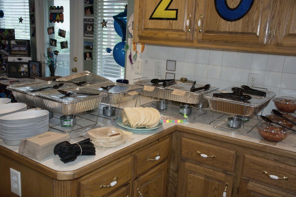 Chipotle catering on counter