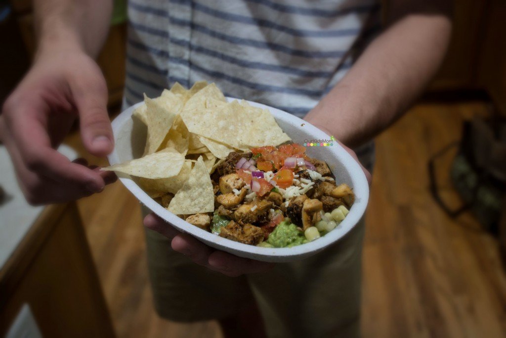 Close-up of a Chipotle bowl
